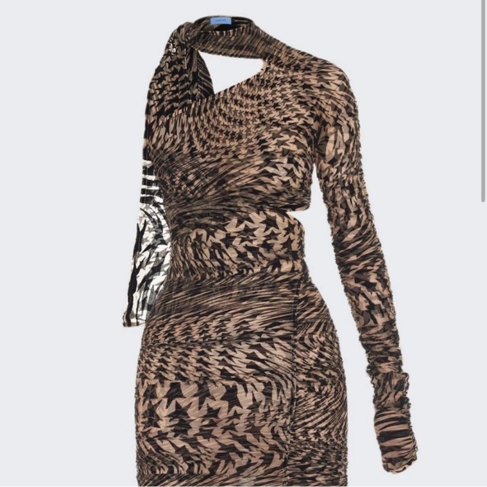 Mugler Nude/Black Star Dress